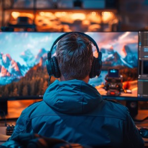 パソコンに向かう男性