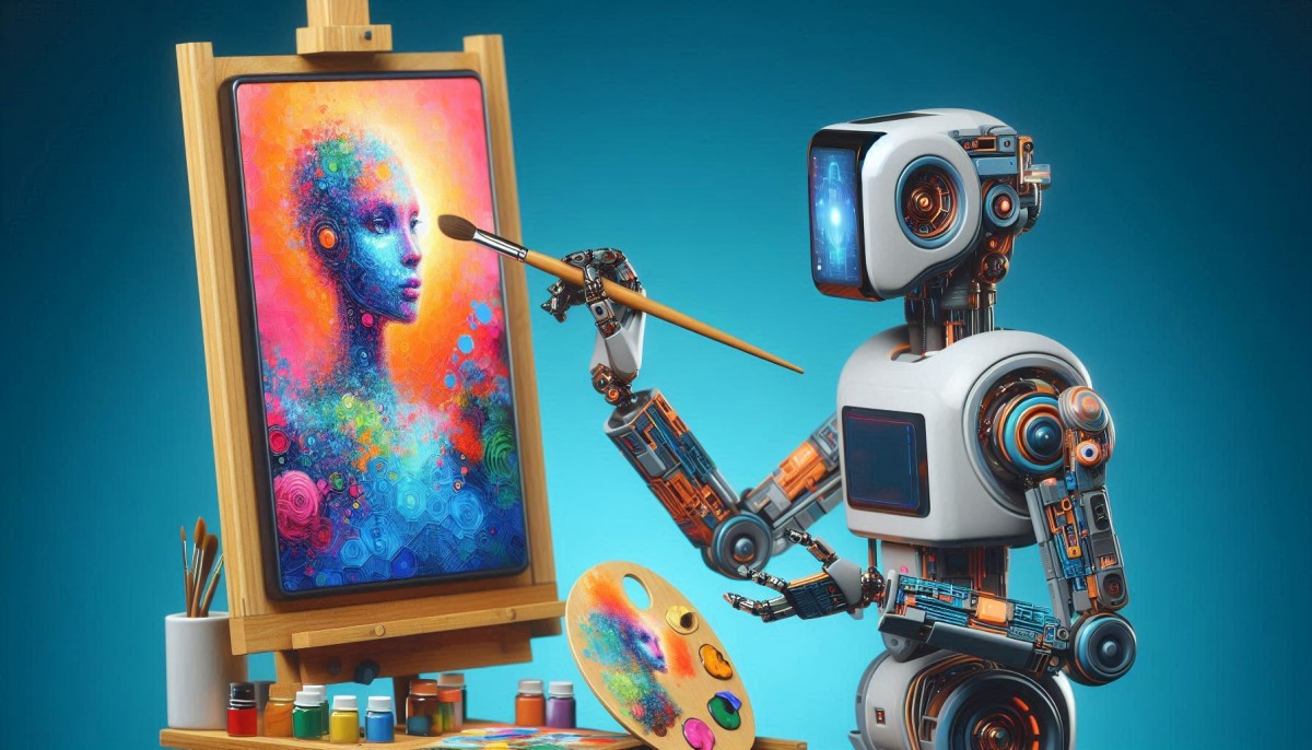 ロボットが絵を書いている様子