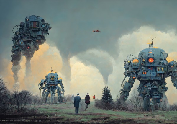 廃墟のロボットに住む人たち