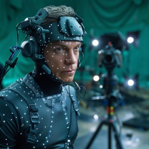 モーションキャプチャーをしている人